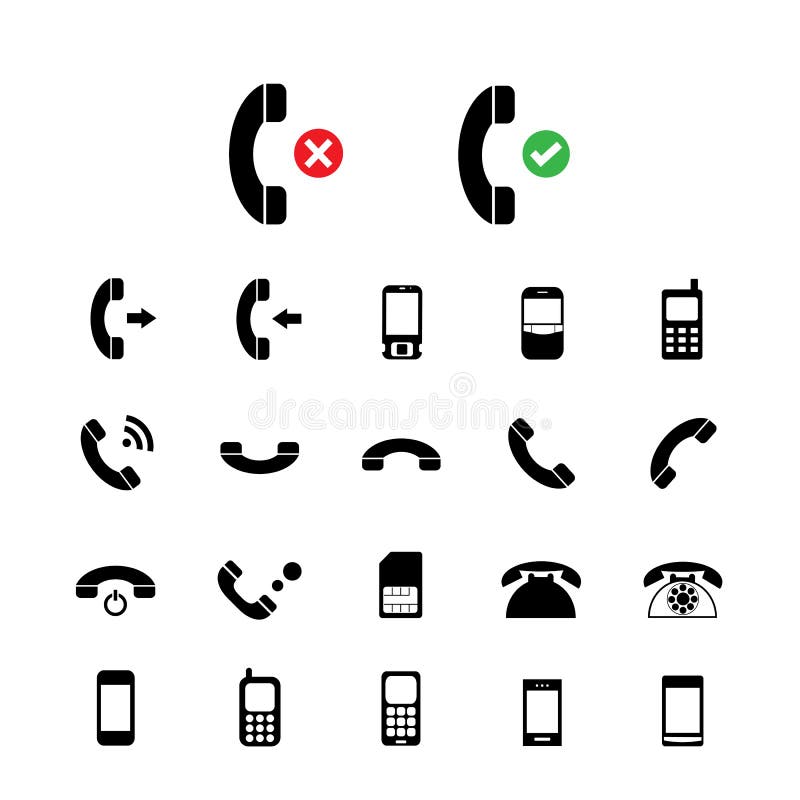 Phone icons set stock vector. Illustration of button - 51269367