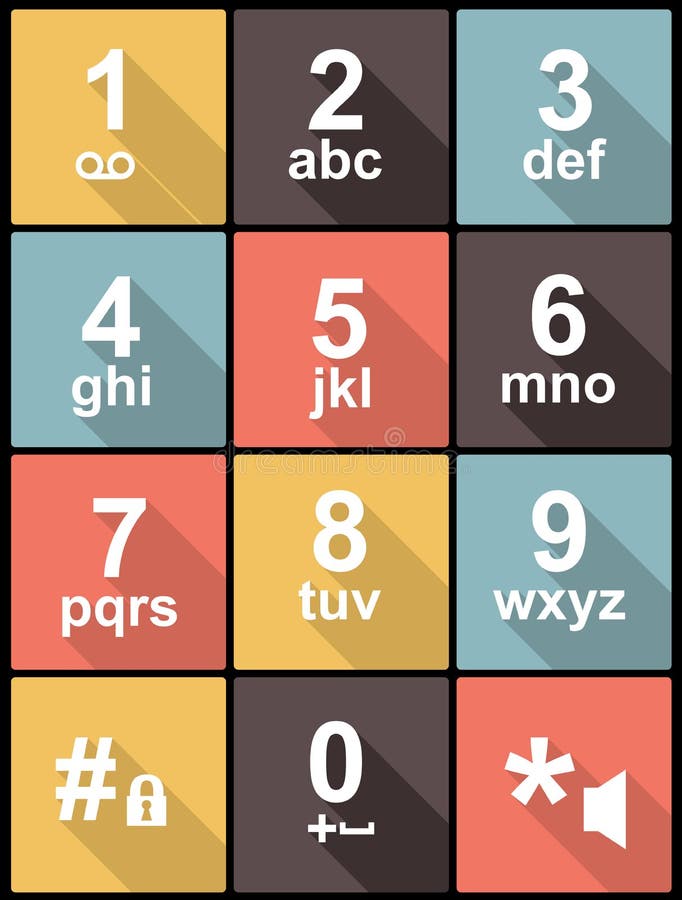 Phone keypad in Flat Design for Web and Mobile