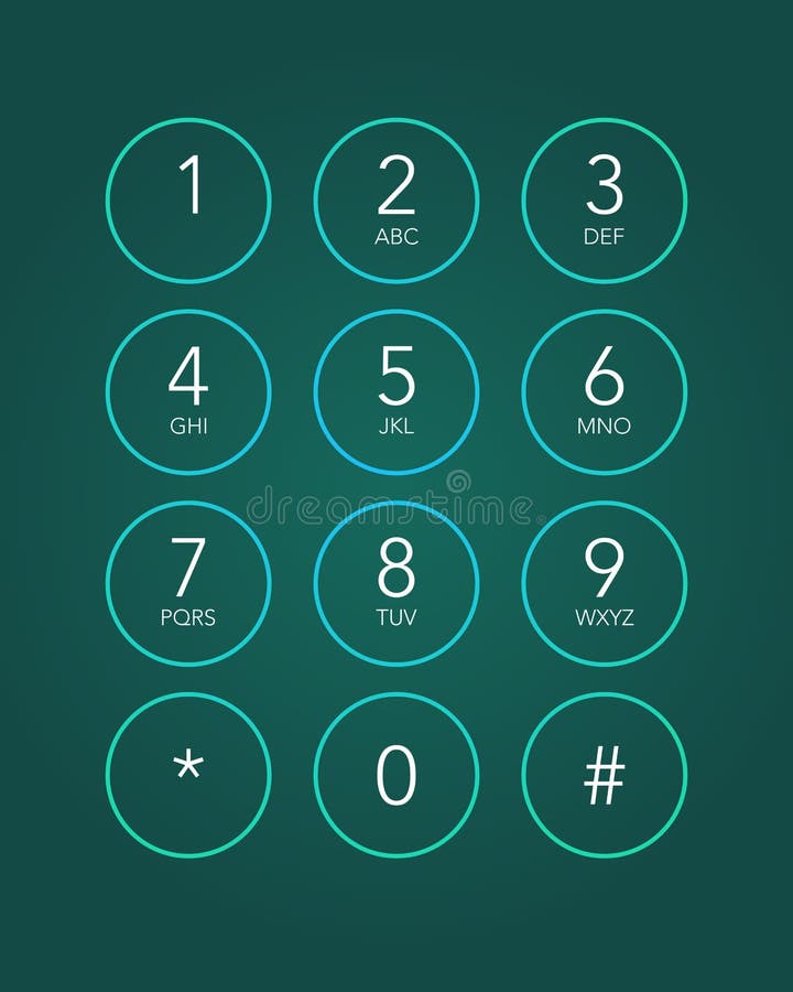 White Number Phone Keypad stock vector. Illustration of interface 30363334