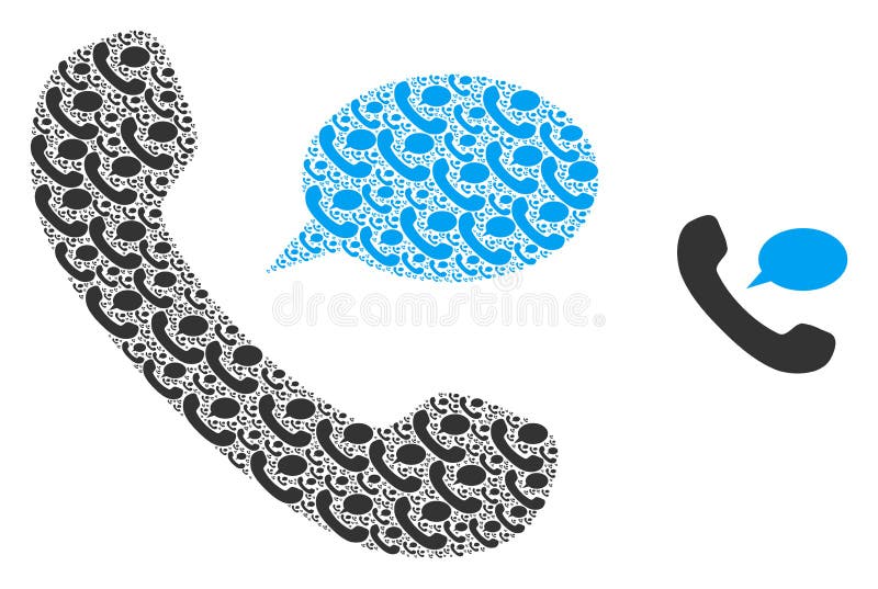 Phone Message Recursion Icon Mosaic stock illustration