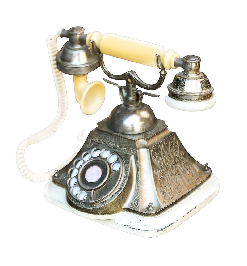 Phone metal retro stock image. Image of business, cord 62675697