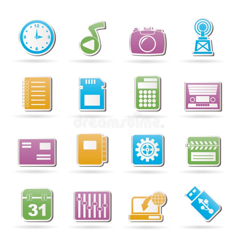 Phone Performance, Internet and Office Icons