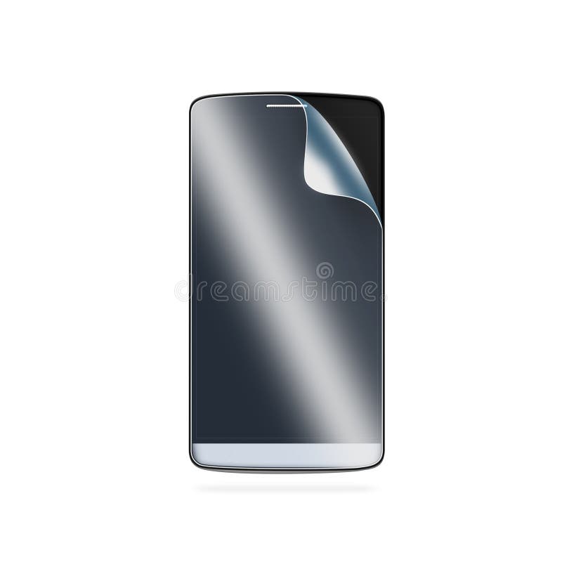 Phone Protection Film on Screen. Smartphone Display Protector Glass