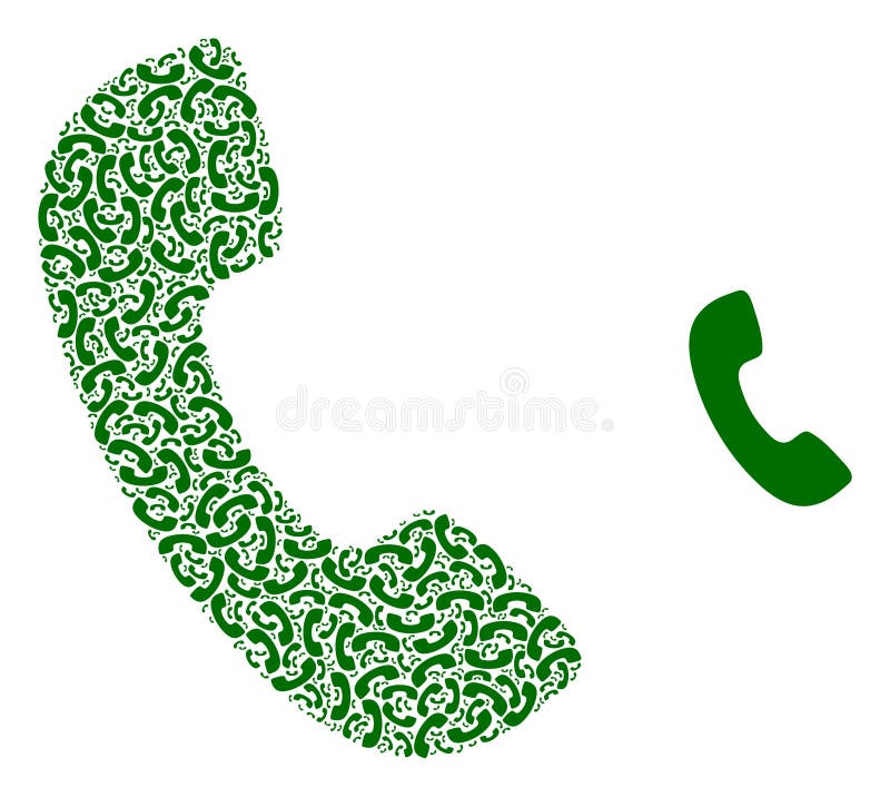 Phone Receiver Recursion Collage of Self Items stock illustration