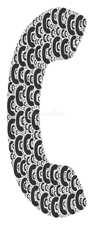 Phone Receiver Recursive Mosaic of Itself Items vector illustration
