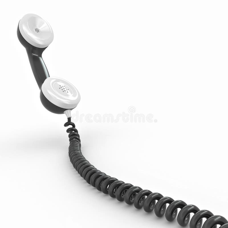 Phone reciever on white isolated background vector illustration