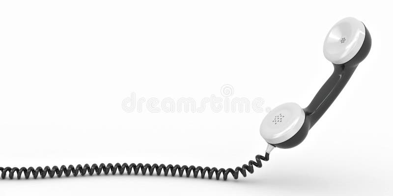 Phone reciever on white isolated background stock illustration