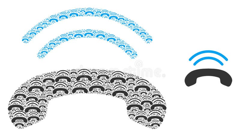 Phone Ring Fractal Icon Mosaic vector illustration