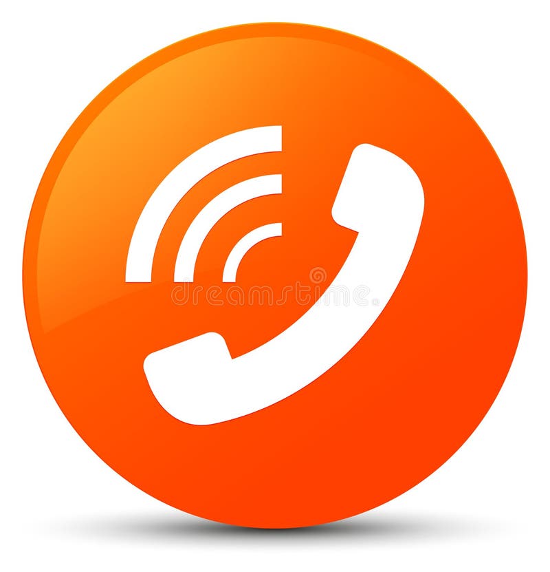 Phone Ringing Icon Orange Round Button Stock Illustration ...