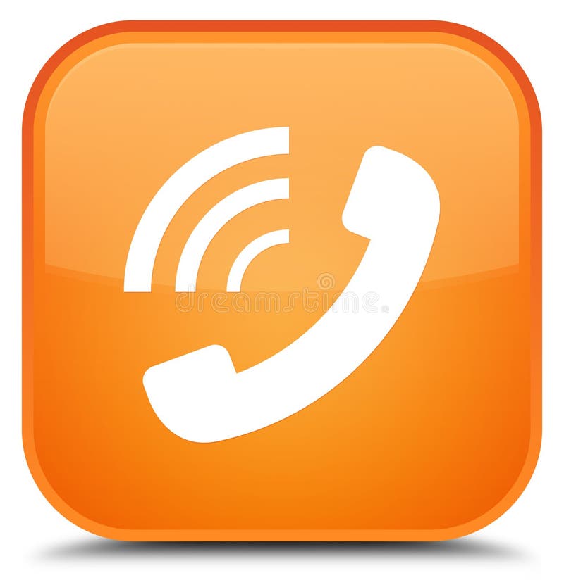 Phone Ringing Icon Special Orange Square Button Stock Illustration ...