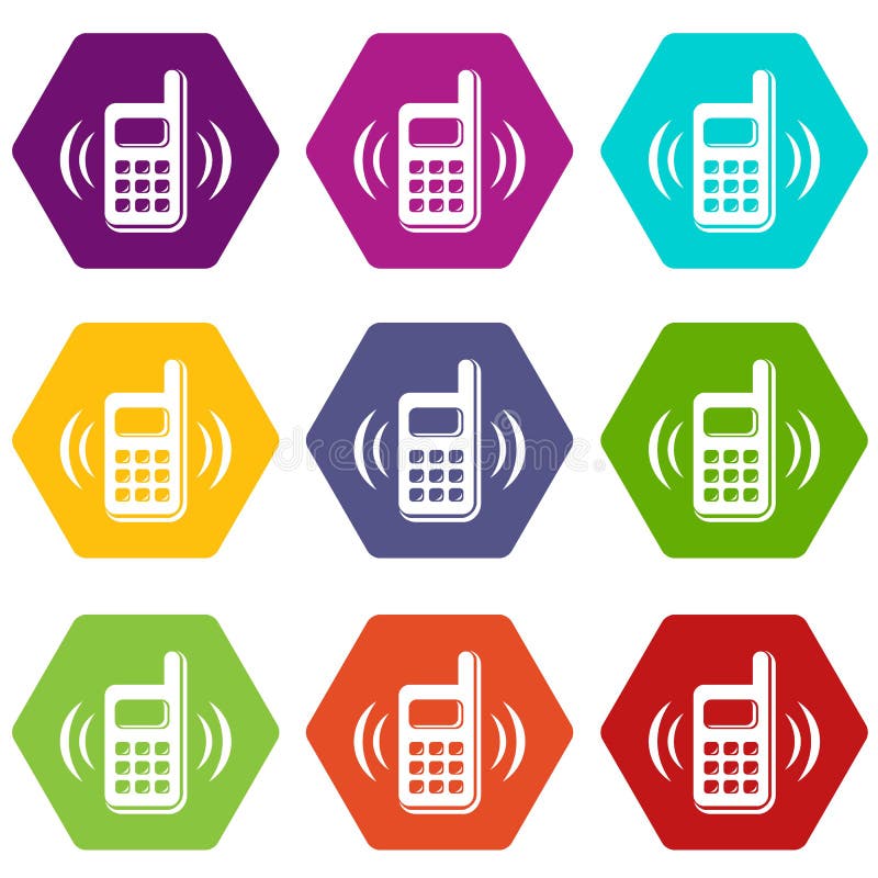 Phone Is Ringing Icons Set 9 Vector Stock Vector Illustration Of