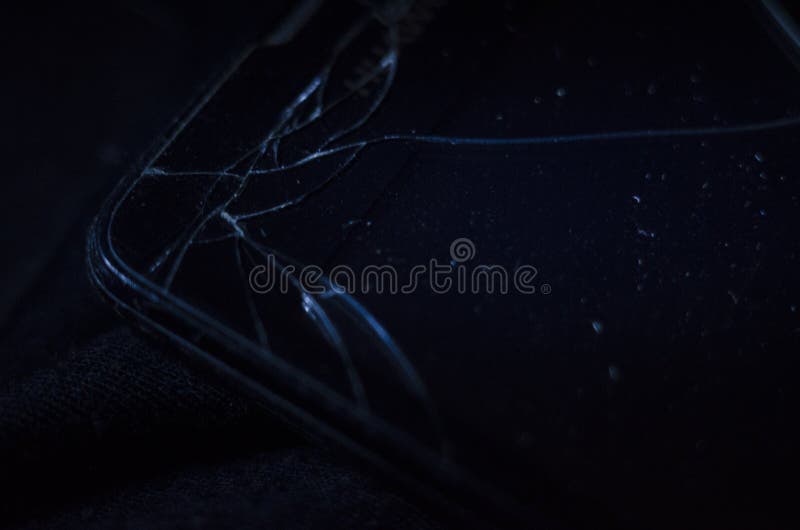Smartphone. the Broken Screen. Black Screen. Crack Stock Photo Image