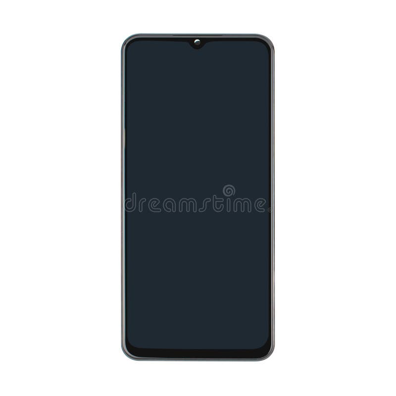 Phone Screen, Front View, Isolated on White Background Stock Image