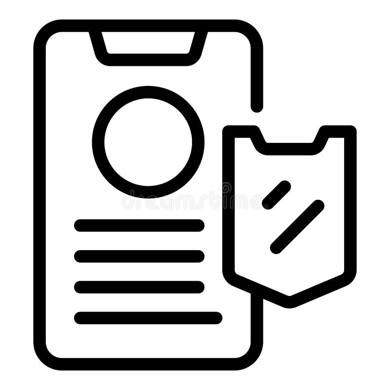 Phone secured icon outline vector. Private internet royalty free illustration