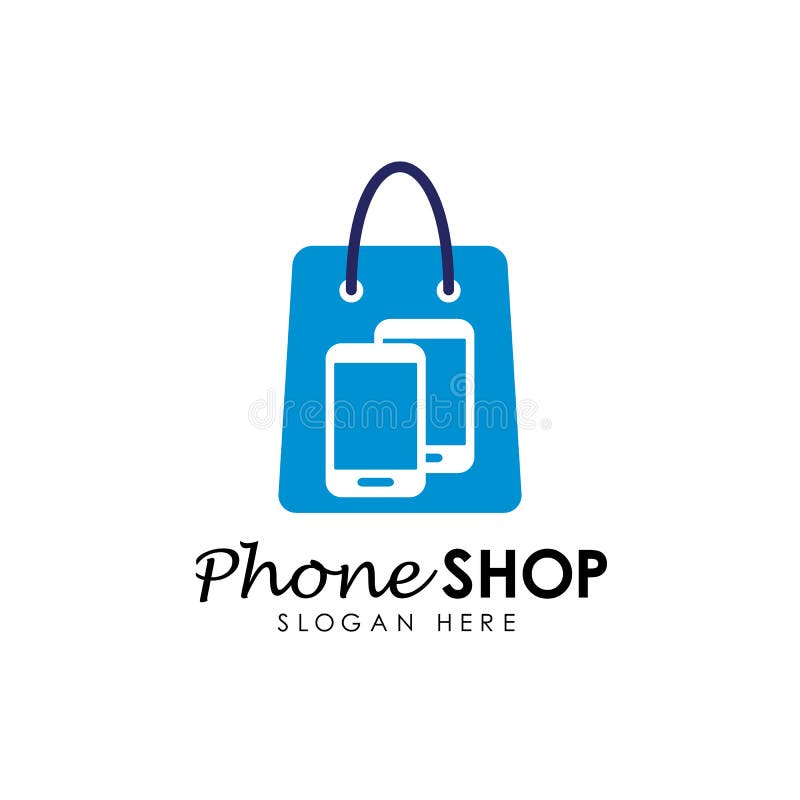 Phone Shop Logo Design Template. Gadget Shop Logo Design Stock Vector