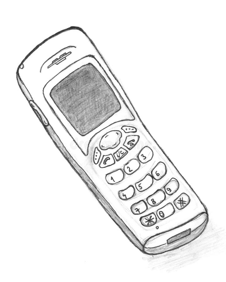 Cellphone Drawing Stock Vectors  Vector Clip Art  Clip art Drawings Pencil  sketch drawing