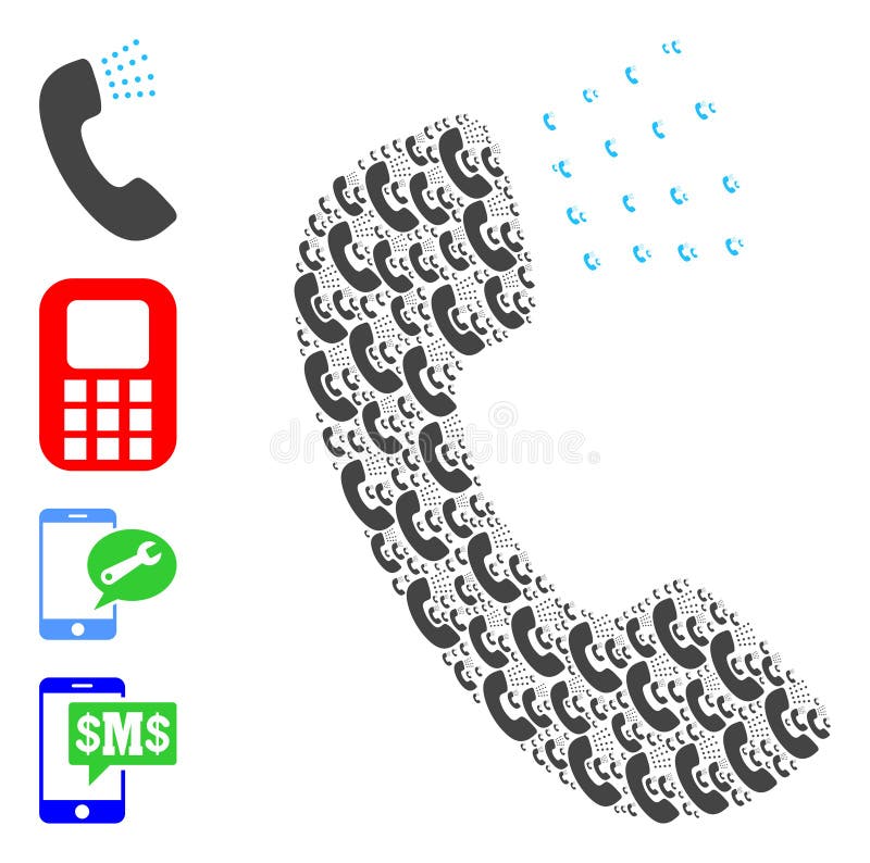 Phone Sound Recursive Collage of Self Items vector illustration