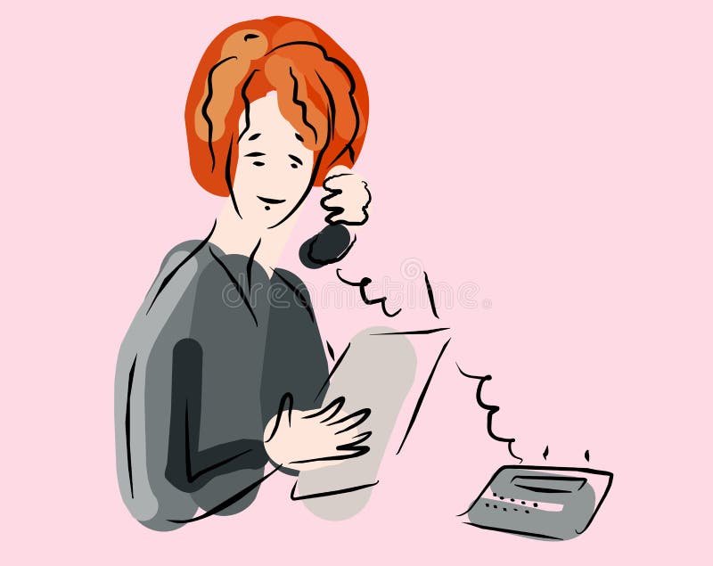 Vector image of woman phone talk concept