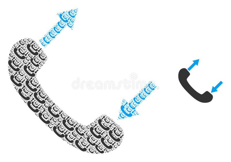 Phone Talking Fractal Icon Mosaic vector illustration