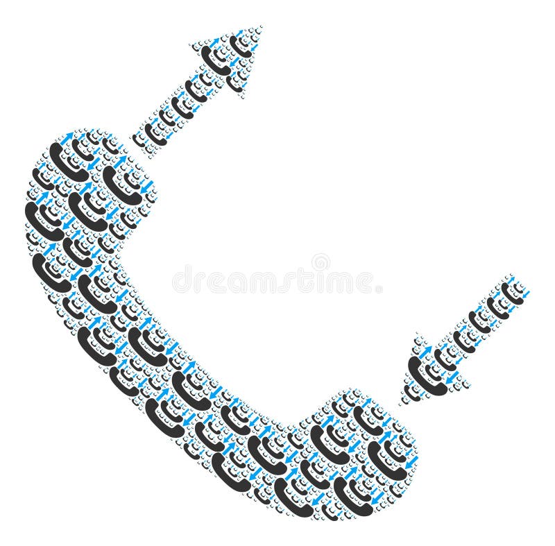 Phone Talking Recursion Collage of Itself Icons royalty free illustration