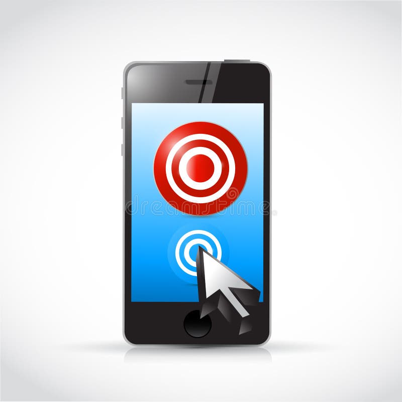 Phone target and cursor. illustration royalty free illustration