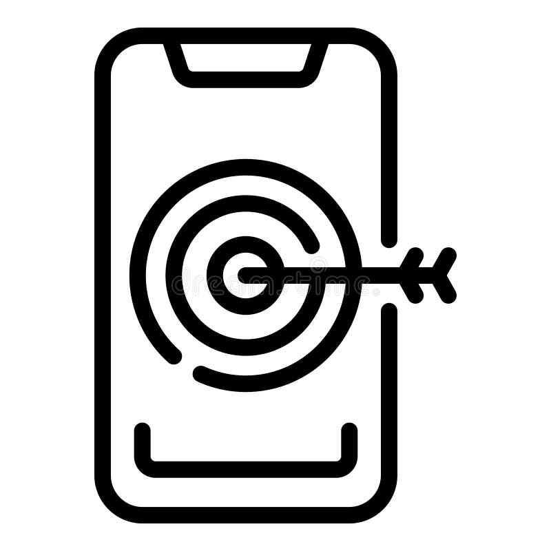 Phone Target Marketing Icon, Outline Style Stock Vector Illustration of media, email 218354751