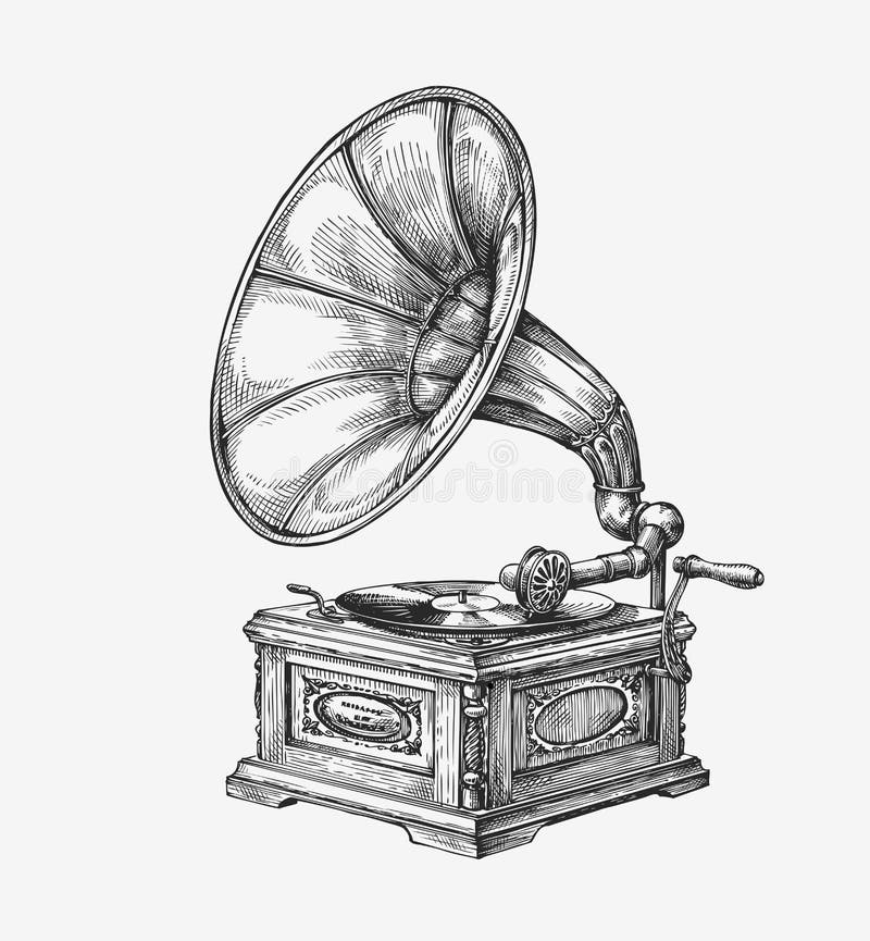 Ancien Gramophone Vintage équipement De Musique Rétro Phonographe