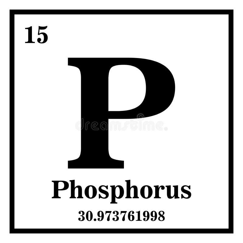 Element of Phosphorus with Magnifying Glass Stock Illustration - Illustration of