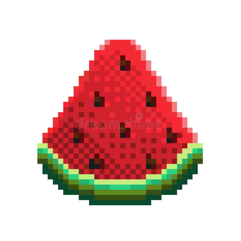 Pixel Watermelon Icon 32x32 Vector Illustration Stock Vector Illustration Of Nutrition Fresh