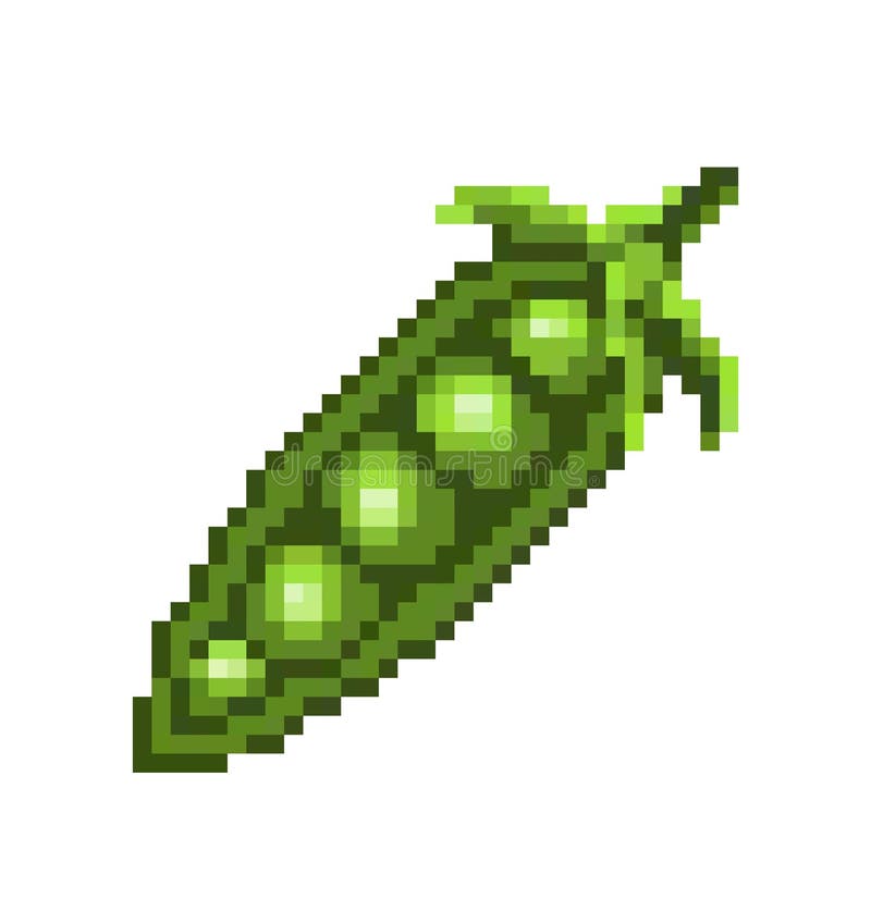 Set of Pixel Art Green Vegetables Icon. 32x32 Pixels Stock Vector