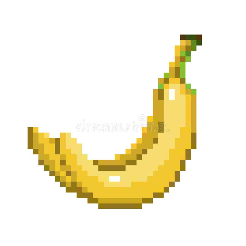 Pixel Art Banana Icon 32x32 Vector Illustration Stock Vector Illustration Of Icon Person