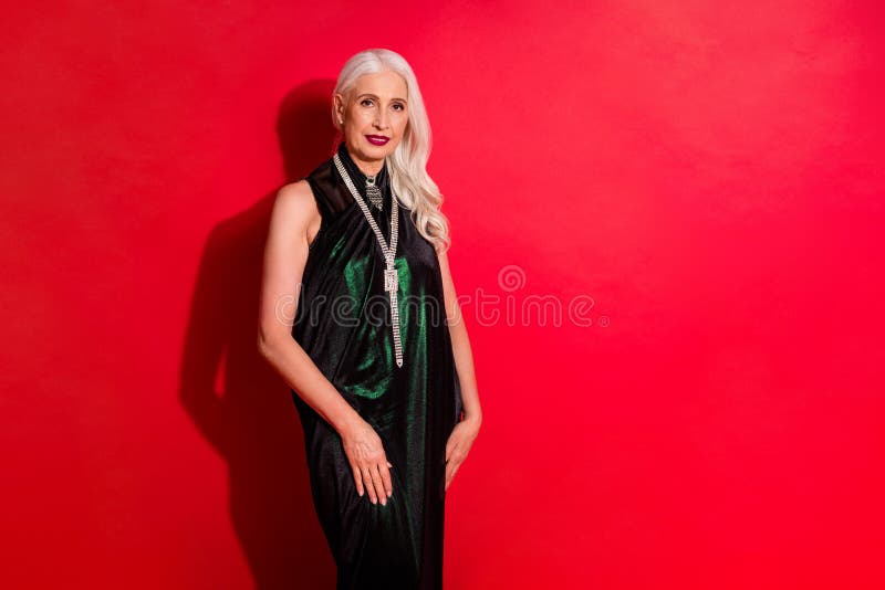 Photo of attractive beautiful aged grey haired lady luxury night evening makeup self-confident seo boss chief corporate royalty free stock images Photo of attractive beautiful aged grey haired lady luxury night evening makeup self-confident seo boss chief corporate royalty free stock images
