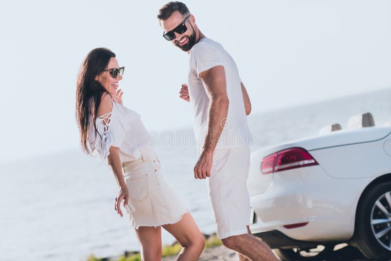 dancing outside the car