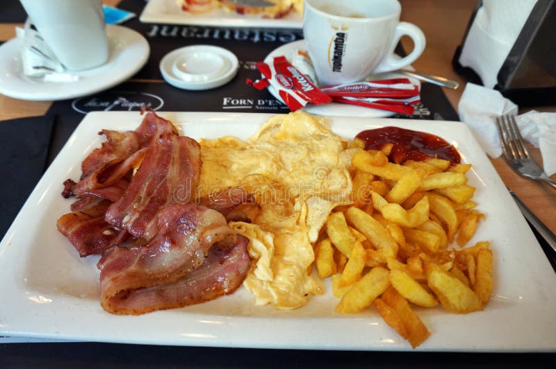Basic Breakfast in Barcelona Spain Editorial Image Image of