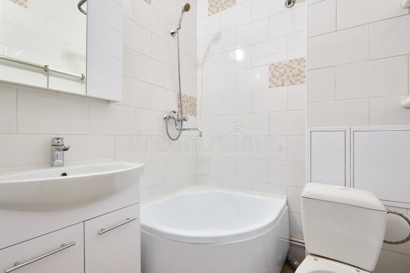 Photo of a Bathroom in a Studio Apartment Stock Photo Image of living