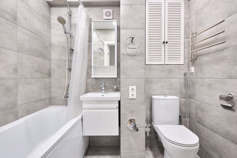 Photo of a Bathroom in a Studio Apartment Stock Image Image of