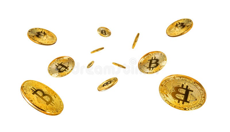 Photo Bitcoins Dorés photographie stock