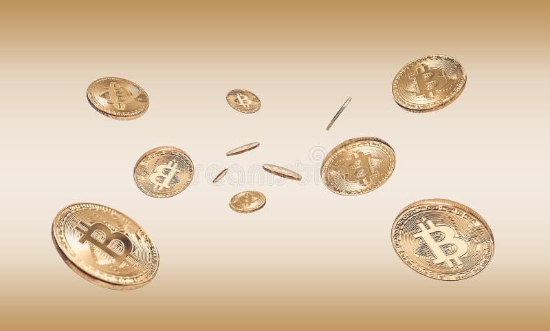 Photo Bitcoins d'or images libres de droits