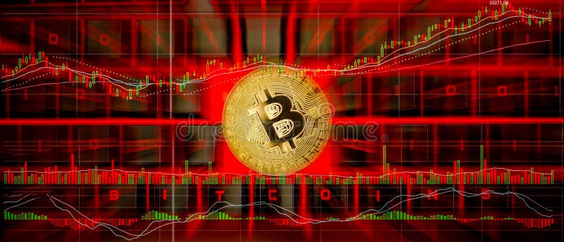 Photo Bitcoins d'or sur le clavier photographie stock