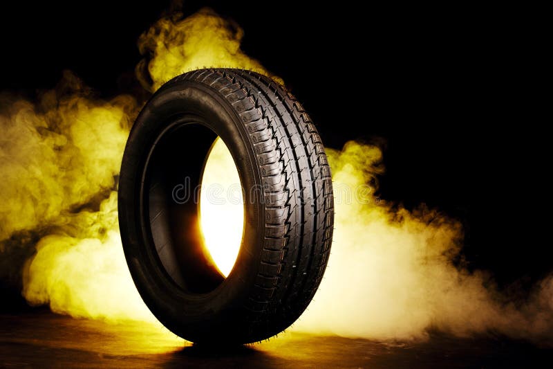 Photo of Black Smoked Burning Tire Stock Image Image of fire, sport