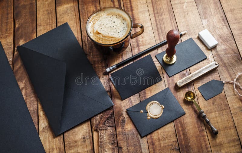Photo of black stationery stock image. Image of education 93402839