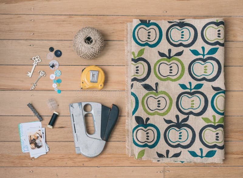 Photo board project, step 1, assemble the materials royalty free stock images