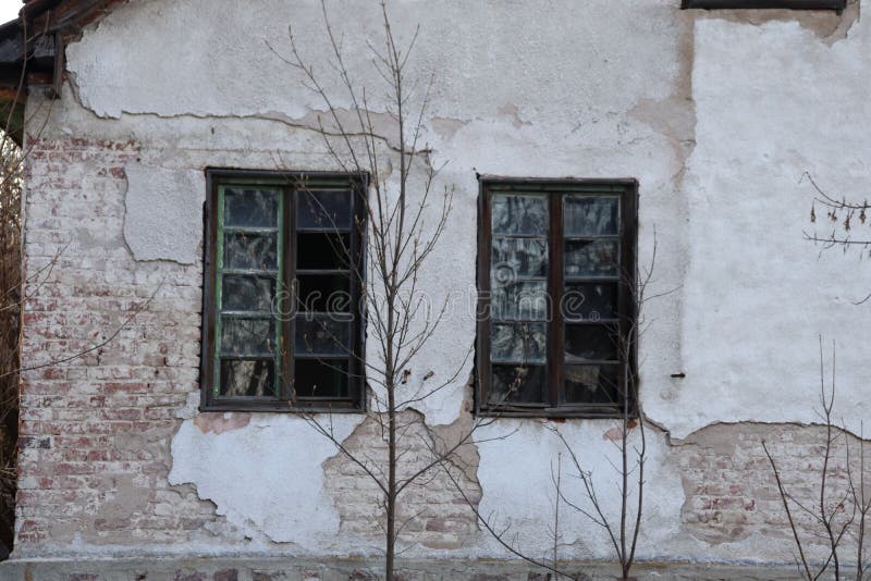 Broken Windows To The Abandoned House Stock Photo Image Of