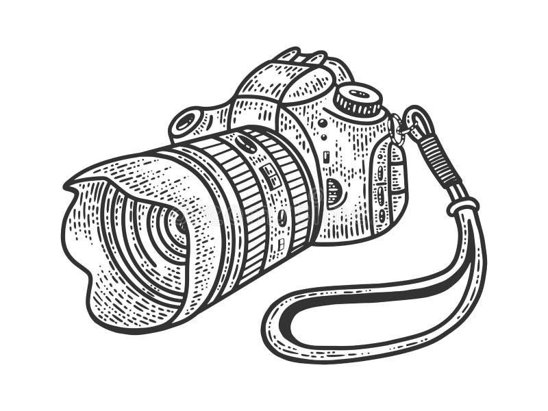 Vintage photo camera vector sketch illustrtation Stock Vector Image & Art -  Alamy