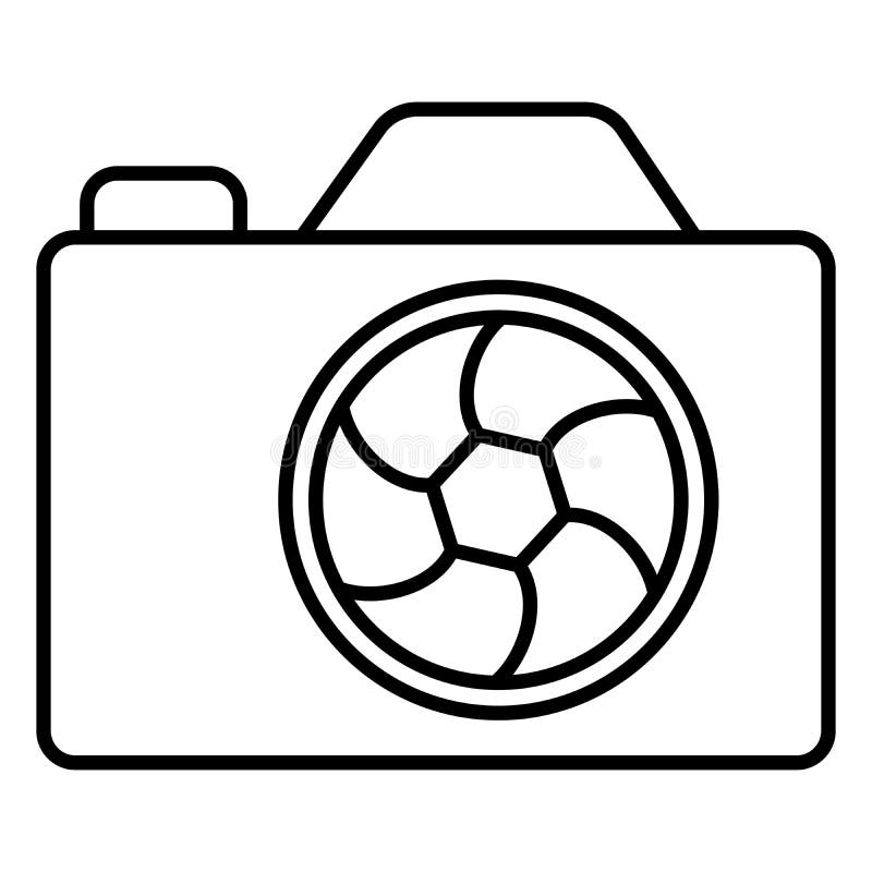 Black And White Contour Photo Camera Stock Vector - Illustration of