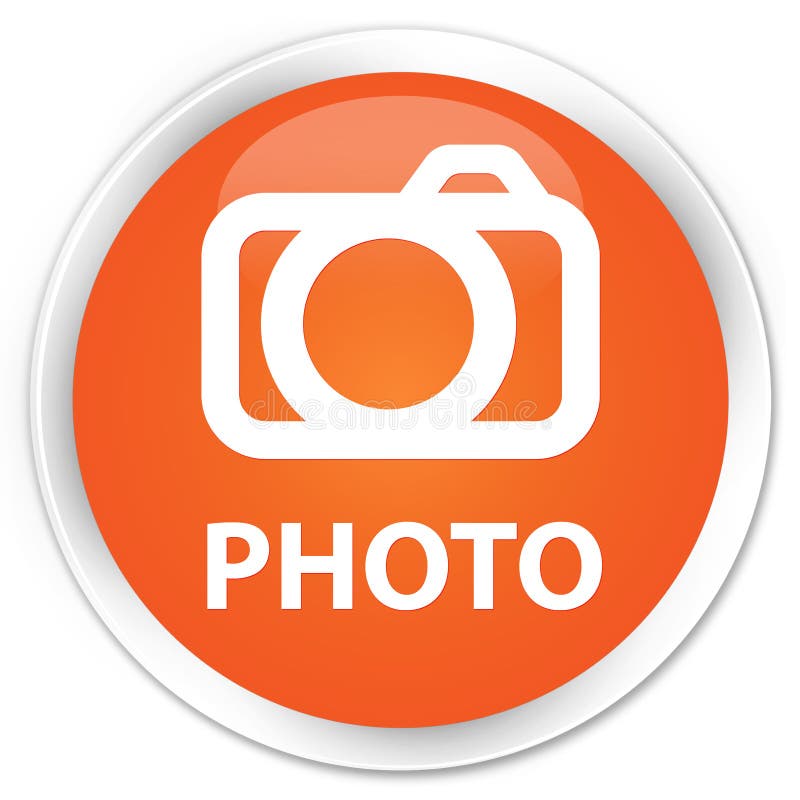 Photo (camera Icon) Premium Orange Round Button Stock Illustration