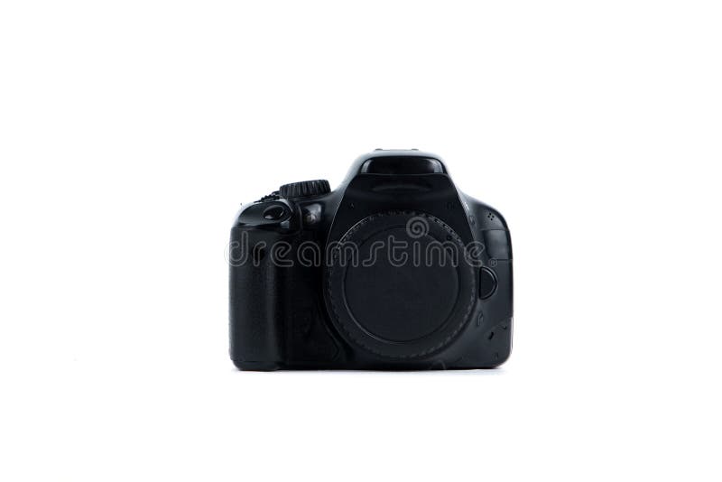 Photo camera isolated on a white background. Copy space royalty free stock photos