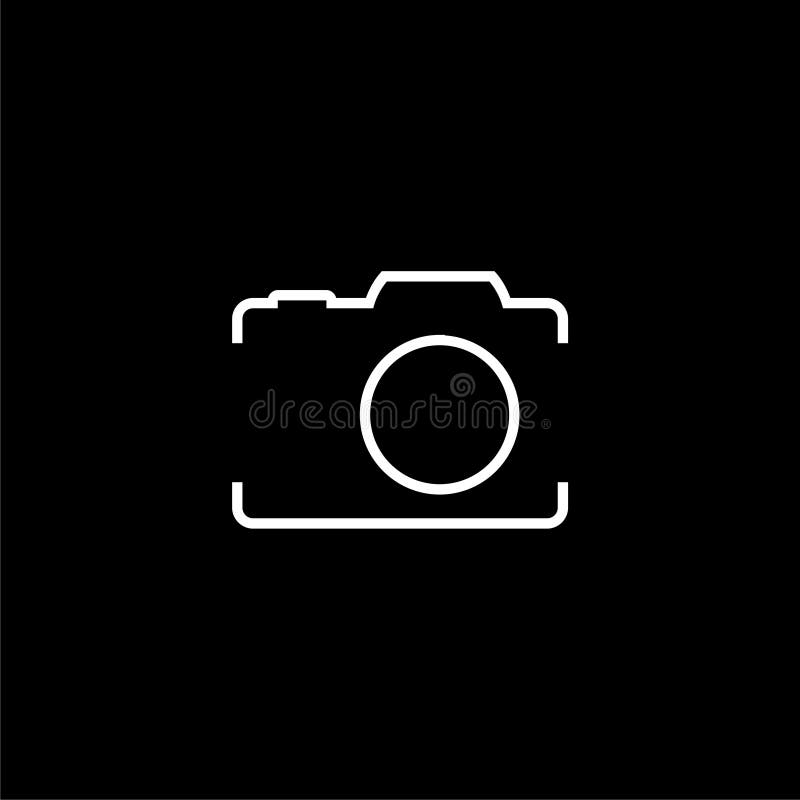 Photo Camera, Line Icon or Logo on Dark Background Stock Illustration -  Illustration of simplicity, film: 133800137