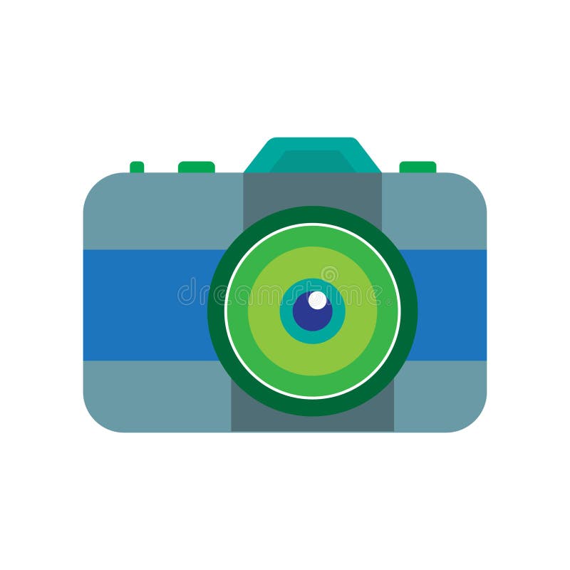 Photo Camera White Background Design Stock Vector Illustration of