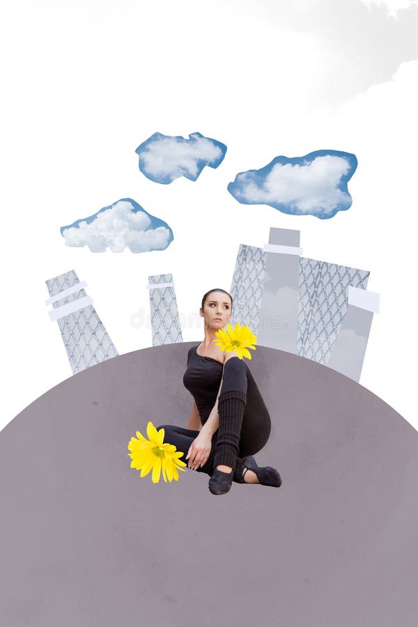 Photo cartoon comics sketch collage picture of upset lady suffering air pollution isolated graphical background.